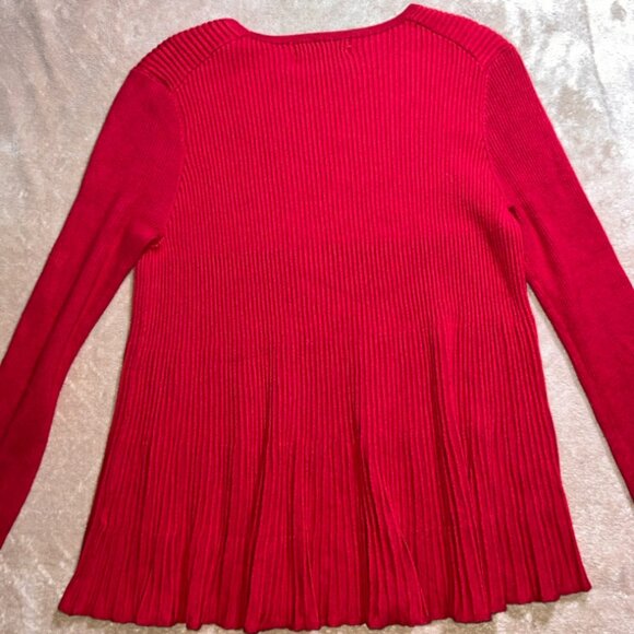 Philosophy Women Small Red‎ Stripe Rayon Knit Round Neck Long Sleeve Sweater (R) - Picture 7 of 7